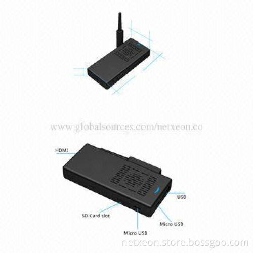 Quad-core Mini TV Dongle, Supports XBMC Hardware Decoding, 87*46.7*14mm Dimensions